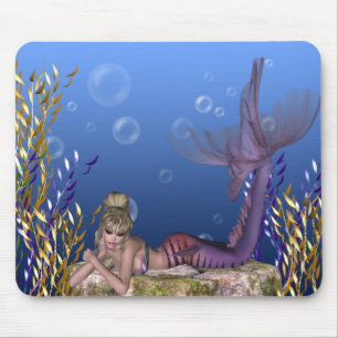 Sob o Mar Blonde Mermaid Fantasy Mousepad