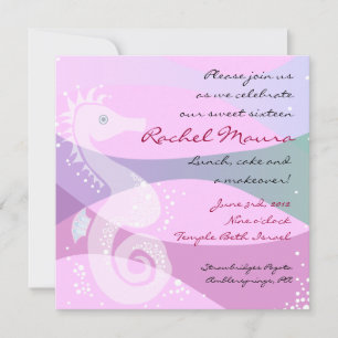 Sob o Mar Cavalo-Marinho Doce 16 Convite