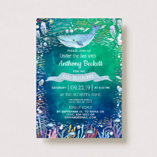 Sob O Mar, Convites De Aniversário De Idade