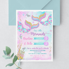 Sob o Mar de Sereia Convite Conjunta de Aniversári