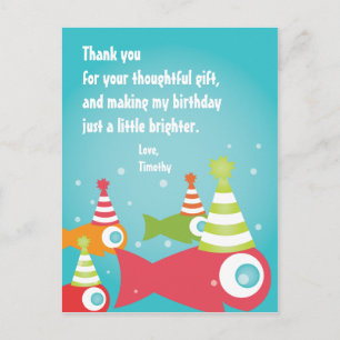 Sob o Mar Fish Obrigado Cartão de Posto