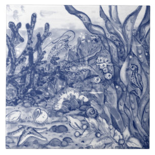 Sob O Mar Negro Do Oceano Azul Cena De Camarão Mur