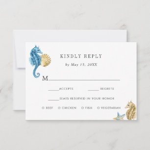 Sob o Mar Wedding RSVP com Meal Choice