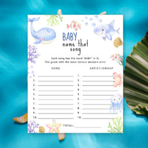 Sob o nome do mar da música baby shower jogo