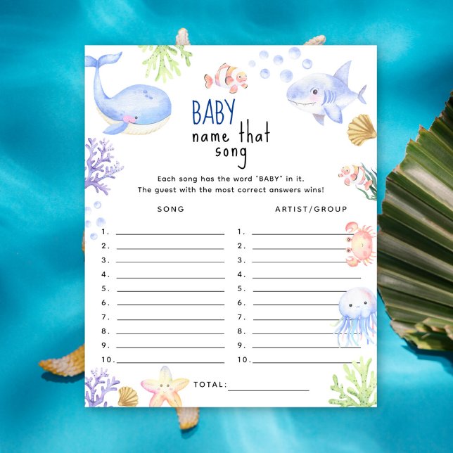 Sob o nome do mar da música baby shower jogo (Criador carregado)