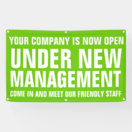 Sob o novo banner verde de sinalização de negócios