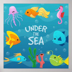Sob o poster do mar
