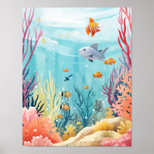 Sob o Sea Nursery art impressão