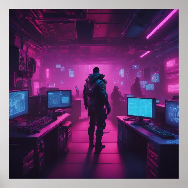 Sob o solo, Cyberpunk Poster (Frente)