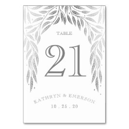 Sob os Cartões de Mesa Willows Faux Silver