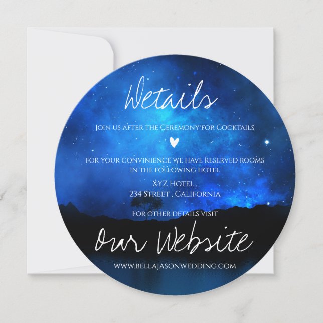 Sob Os Detalhes Do Casamento De Estrelas Night Sky (Frente)