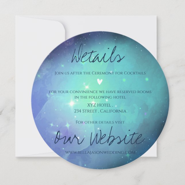 Sob Os Detalhes Do Casamento De Estrelas Night Sky (Frente)