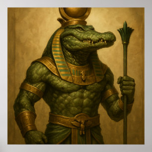 Sobek Poster - Arte de Deus Crocodilo Egípcio