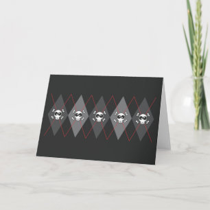 Sobieski Skull Argyle Cartão de Saudação Preto