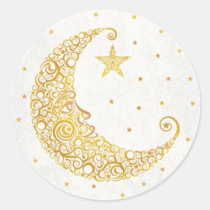 Sobre a etiqueta da lua - ouro