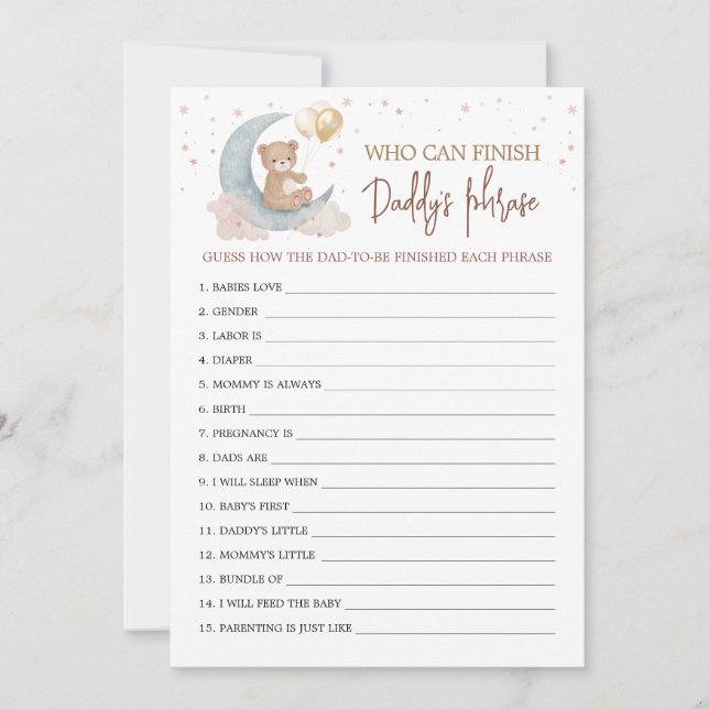 Sobre a Lua que pode terminar o cartão de frase do (Frente)