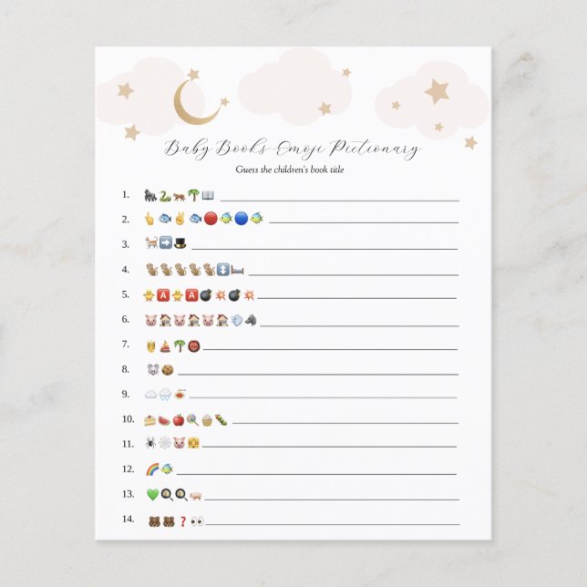 Sobre a Lua Rosa Livros Bebês Emoji Jogo (Frente)