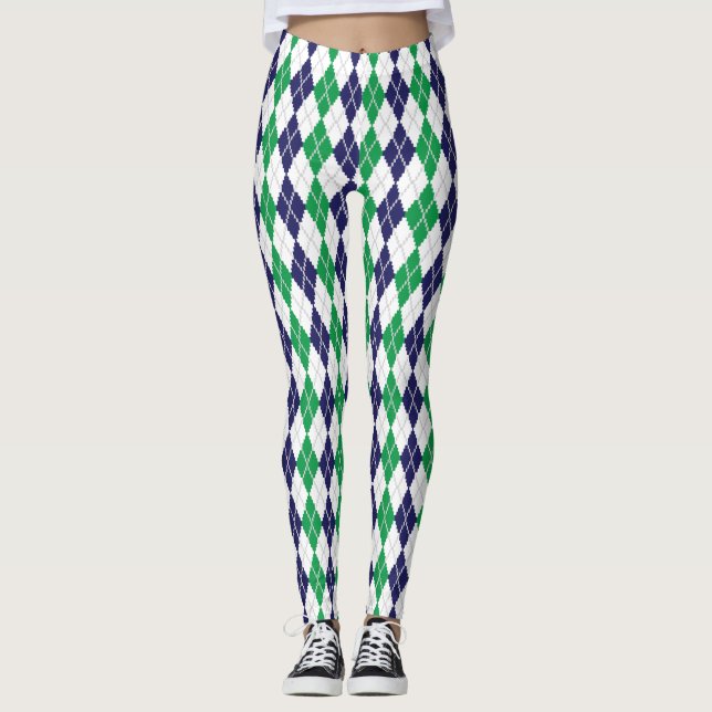 Sobre as Leggings de Argyle Verde (Frente)
