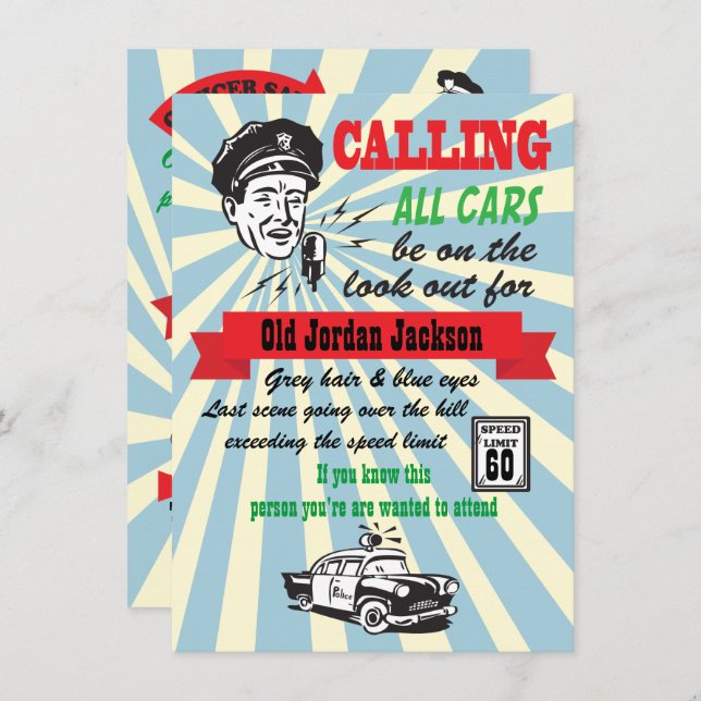 Sobre o Convite de Aniversário da Polícia do Limit (Frente/Verso)