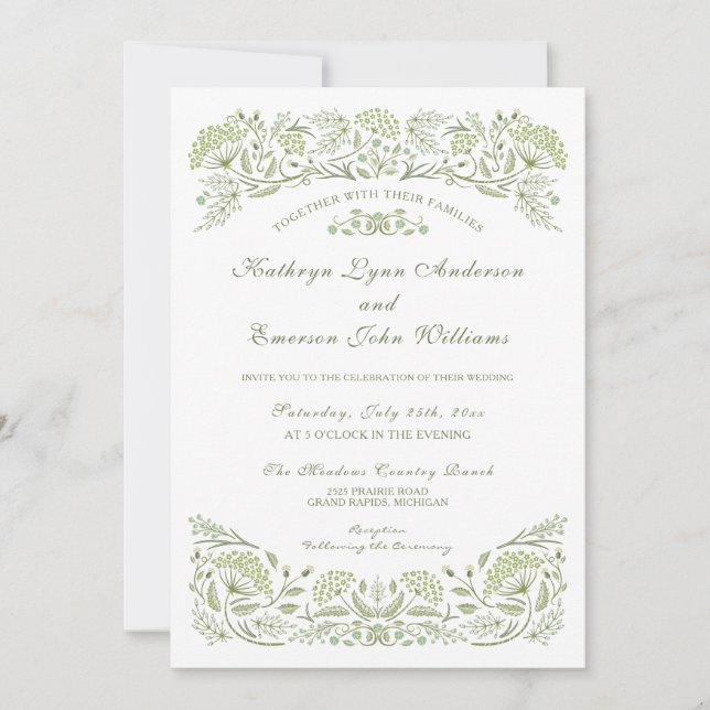 Sobre o Convite para Casamento de Prairie (Frente)