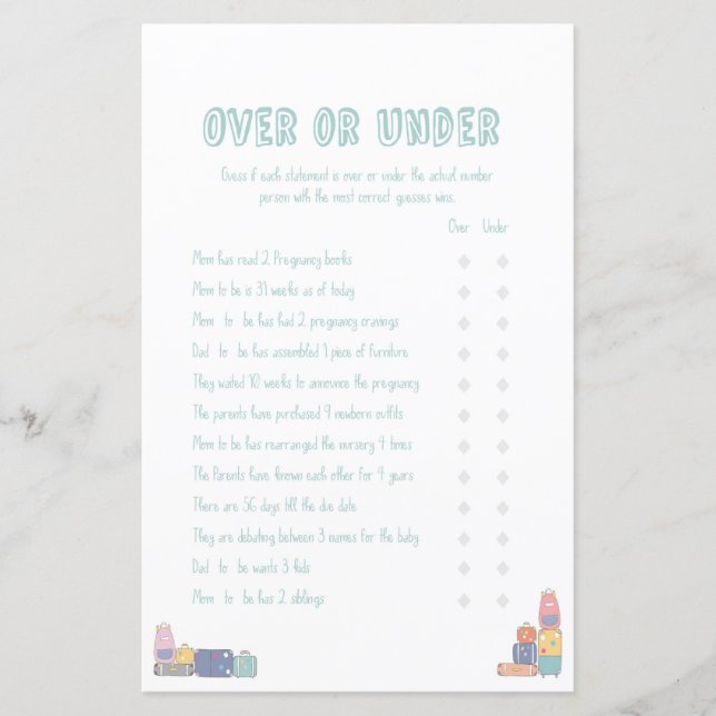 Sobre o Jogo do Chá de fraldas Adventure (Frente)