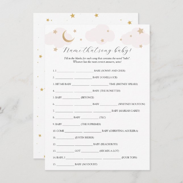 Sobre o nome da lua aquele cartão de Chá de fralda (Frente/Verso)