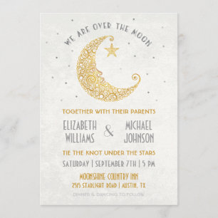 Sobre o ouro do convite do casamento da lua