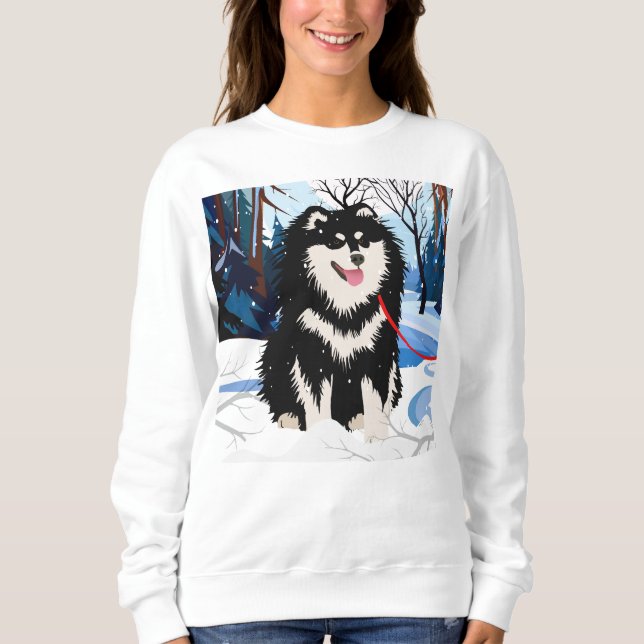 SOBRE O RIO A Lapphund finlandesa camisa todos os  (Frente)