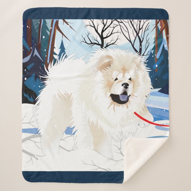 SOBRE O RIO Creme Chow Sherpa cobertor (Frente)