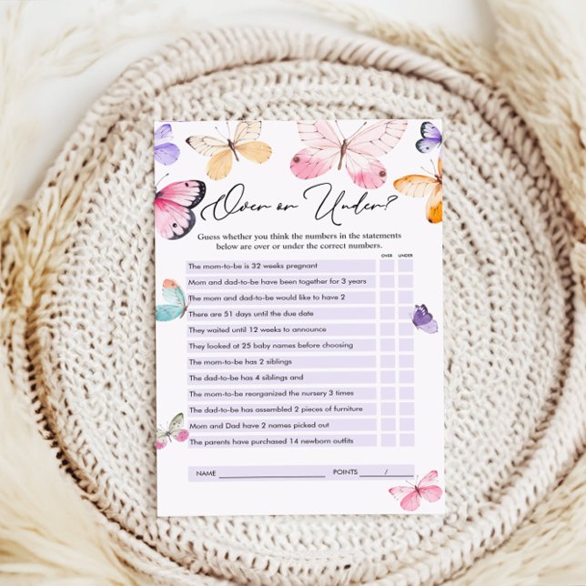 Sobre ou Sob Jogo, Jogo de Chá de fraldas de Borbo (Criador carregado)