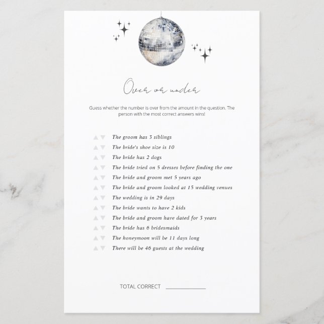 Sobre Ou Sob O Jogo Do Chá de panela Da Bola Disco (Frente)