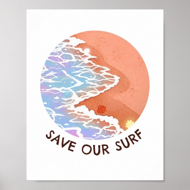 Sobrepesca Salve Nosso Poster Surf (Frente)