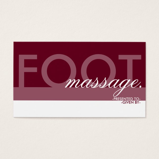 Sobreposição de cartão-presente FOOT MASSAGE (Frente)