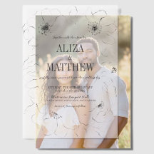 Sobreposição De Casamento Floral A Preto E Branco 