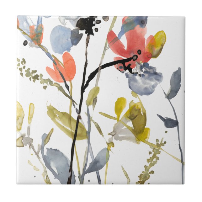 Sobreposição de Flor - Flores e caules de Aquarela (Frente)