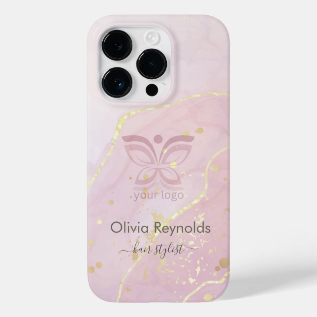 Sobreposição Mínima Moderna de Textura Márabe Rosa (Verso)