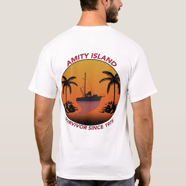 Sobrevivente da ILHA AMITY desde a camiseta de 197 (Verso)