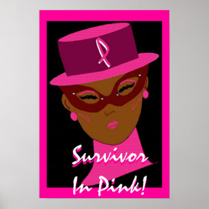 "Sobrevivente" no poster cor-de-rosa -