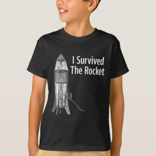 Sobrevivi à Camiseta Divertida do Foguete