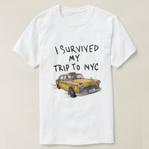 Sobrevivi à Minha Viagem à Camiseta do Táxi de NYC