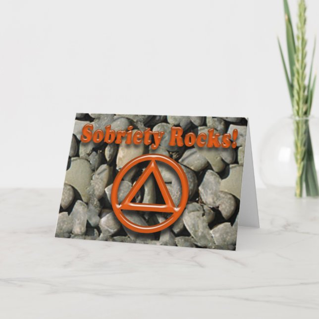 SOBRIETY ROCKS Cartão de saudação de recuperação S (Frente)