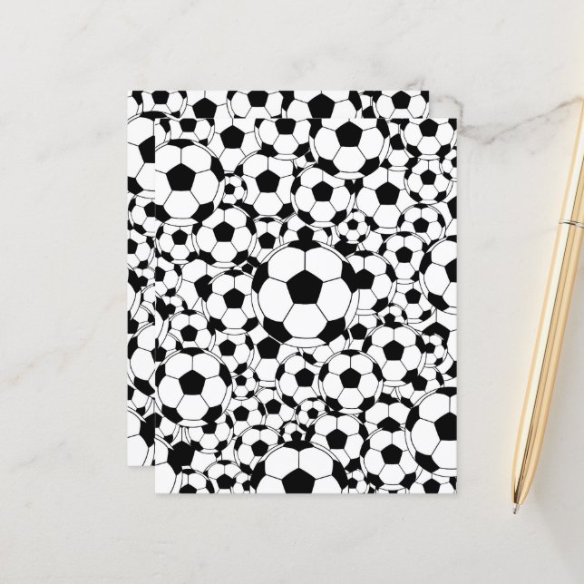Soccer Ball Background Scrapbook Paper Football (Frente/Verso In Situ)