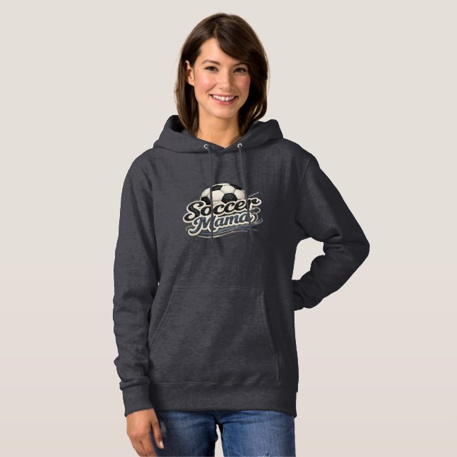 Soccer Mama Hoodie – Vintage Sports Mom Pullover (Frente Completa)