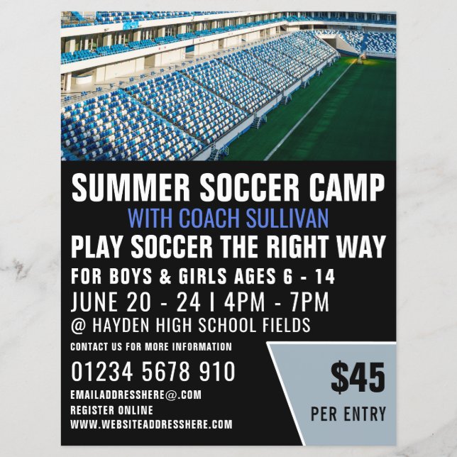 Soccer Stadium, Soccer Camp Advertising Flyer (Frente)