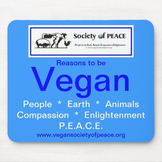 Sociedade do Vegan do mousepad da PAZ (Frente)