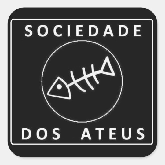 Sociedade Dos Ateus Adesivo Quadrado
