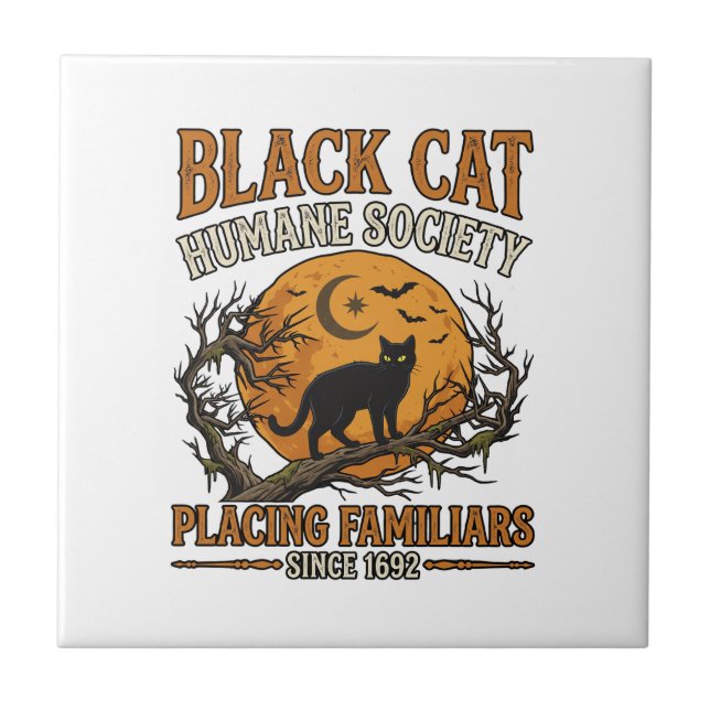 Sociedade Humana Black Cat Halloween Lua Cheia Mor (Frente)