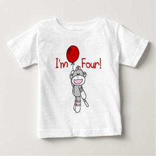 Sock Monkey 4º Aniversário Camisetas e presentes