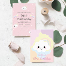 Sofia Cloud Primeiro Convite de Aniversário