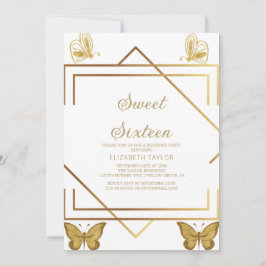 Sofisticado Convite Sweet Sixteen com Caligrafia e